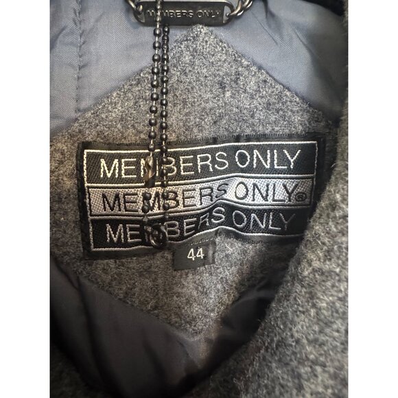 Vintage Members Only Wool Blend Mens Jacket Size 44 Grey Warm Bomber Style - Picture 3 of 7